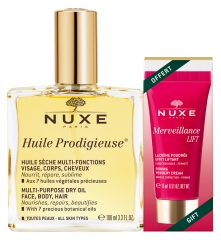 Nuxe Huile Prodigieuse 100ml + Merveillance LIFT Firming Powdery Cream 15ml Free