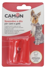 Camon Fingertip Brush for Dogs and Cats Oral Hygiene 2 Fingertips