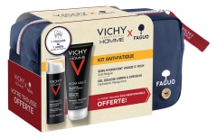 Vichy Homme Kit Anti-Fatigue + Trousse FAGUO Bleu Marine Offerte