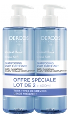 Vichy Dercos Mineral Soft and Fortifying Shampoo 2 x 400ml