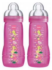MAM Easy Active 2nd Age 2 Baby Bottles 330ml 6 Months and + X Flow