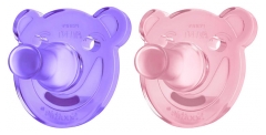 Avent 2 Sucettes Orthodontiques Silicone Soothie 0-3 Mois