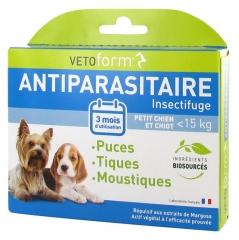 Vetoform Antiparasitaire Pipettes Insectifuges Petit Chien 3 Pipettes