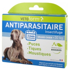 Antiparasitaire Insectifuge Grand Chien 6 Pipettes
