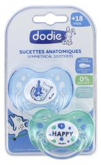 Dodie 2 Sucettes Anatomiques Silicone 18 Mois et + N°A89