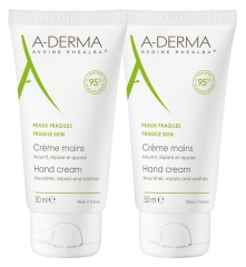 A-DERMA Handcreme Für Empfindliche Haut Set mit 2 x 50 ml