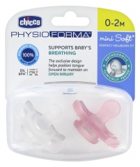 Chicco Physio Forma Mini Soft 2 Smoczki Silikonowe 0-2 Miesiące