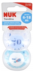 NUK Trendline 2 Silicone Soothers 6-18 Months