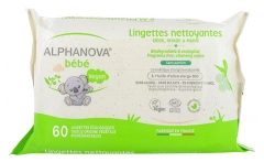 Alphanova Baby Ökologische und Biologisch Abbaubare Reinigungstücher 60 Tücher