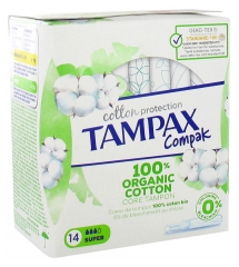 Tampax Compak Cotton Protection Super 100% Coton Bio 14 Tampons