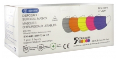 Médi-Santé Mascarilla Quirúrgica Desechable Tipo IIR EFB 98% 5 Colores 50 Mascarillas