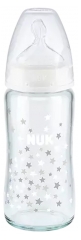NUK First Choice + Glass Baby Bottle 240ml 0-6 Months
