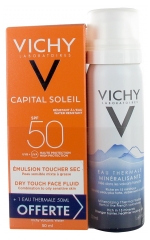 Vichy Capital Soleil Dry Touch Emulsion SPF50 50ml + Thermal Water 50ml Free