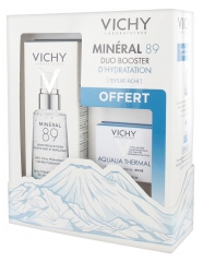 Vichy Minéral 89 Fortifying and Replumping Daily Booster 50ml + Aqualia Thermal Rich Rehydrating Cream 15ml Free