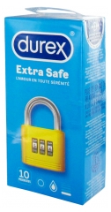 Durex Extra Safe 10 Préservatifs Extra-Lubrifiés