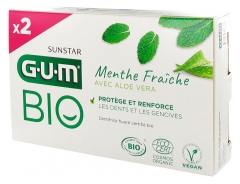 GUM Zahnpasta Frische Minze Aloe Vera Bio 2 x 75 ml Packung