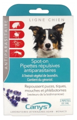Pipete Repelente Antiparazitare Canys Spot-On C&acirc;ine 3 Pipete