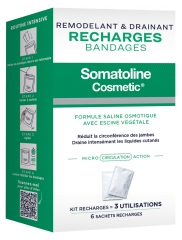 Somatoline Cosmetic Remodelant &amp; Drainant Recharges Bandages 6 Sachets Recharges