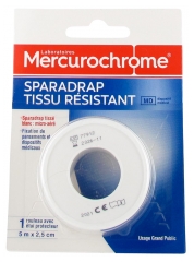 Mercurochrome Sparadrap Tissu Résistant 5 m x 2,5 cm
