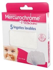 Mercurochrome Pitchoune Lingettes Lavables 12 x 12 cm 5 Lingettes