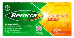 Berocca Immunité Flash Goût Orange 30 Comprimés Effervescents