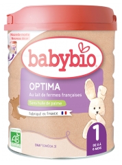 Babybio Optima 1 au Lait de Vache Français de 0 à 6 Mois Bio 800 g