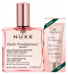 Nuxe Huile Prodigieuse Florale 100ml + Crème Prodigieuse Boos Multi-Correction Gel Cream 15ml Free