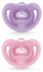 NUK Sensitive 2 Silicone Soothers 0-6 Months
