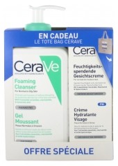 CeraVe Gel Moussant 236 ml + Crème Hydratante Visage 52 ml + Tote Bag Offert