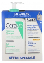 CeraVe Schäumendes Gel 236 ml + Feuchtigkeitscreme Für das Gesicht SPF25 52 ml + Tote Bag Offert