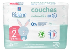 Biolane Pañales Naturales 28 Pañales Tamaño 2 (3-6 Kg)