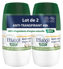 Etiaxil Déodorant Anti-Transpirant Végétal 48h Roll-On Bio Lot de 2 x 50 ml