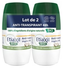 Déodorant Anti-Transpirant Végétal 48h Roll-On Bio Lot de 2 x 50 ml