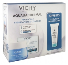 Vichy Aqualia Thermal Crème Réhydratante Riche 50 ml + Pureté Thermale Démaquillant Intégral 3en1 Peau Sensible 100 ml Offert