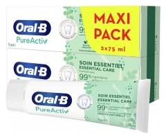 Oral-B Dentifrice PureActiv Soin Essentiel Lot de 2 x 75 ml