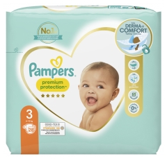 Pampers Premium Protection 28 Couches Taille 3 (6-10 kg)