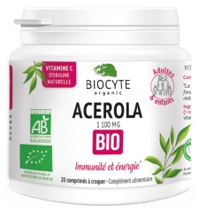 Biocyte Acerola 1100mg Organic 20 Tablets to Crunch