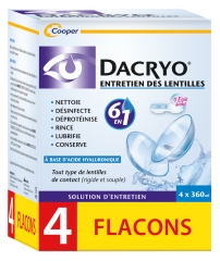 Dacryo Juego de Cuidado de Lentes de 4 x 360 ml