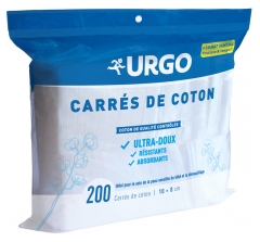 Urgo Carrés de Coton 200 Carrés 10 x 8 cm