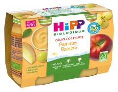 HiPP Délices de Fruits Pommes Raisins dès 4/6 Mois Bio 2 Pots