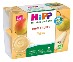 HiPP 100% Fruit Pears From 4/6 Months Organic 4 Jars