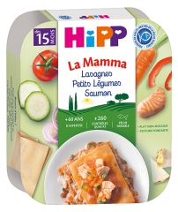 HiPP La Mamma Lasaña Pequeñas Verduras Salmón a partir de 15 Meses 250 g