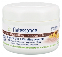 Natessance Masque Capillaire Ultra-Nourrissant Karité Bio &amp; Kératine Végétale Bio 200 ml