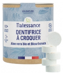 Natessance Aloe Vera Bio ja Ruokasooda Pureskeltava Hammastahna 80 Tablettia