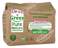 Love & Green Couches Écologiques Pure Nature 42 Couches Taille 3 Midi (4 à 9 kg)