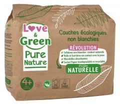 Love &amp; Green Couche Écologiques Pure Nature 35 Couches Taille 4+ Maxi (9 à 20 kg)
