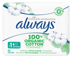 Cotton Protection 12 Serviettes Hygiéniques Taille 1