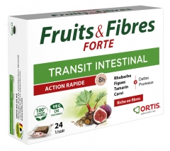 Ortis Fruits &amp; Fibres Forte Transit Intestinal 24 Cubes à Mâcher