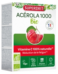 Superdiet Acerola 1000 Bio 24 Teilbare Kautabletten