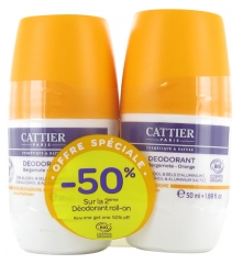 Cattier Deodorant Roll-On Bergamot Orange Organic 2 x 50ml